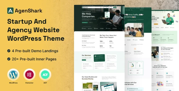 Agenshark – Startup Agency Elementor WordPress Theme